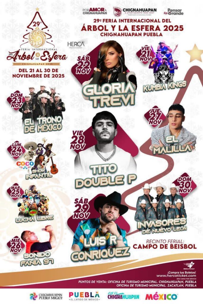 cartelera feria del arbol y la esfera chignahuapan 2025
