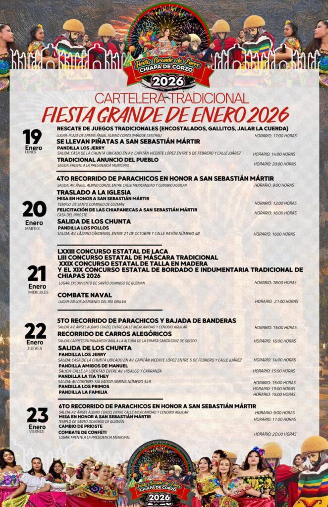 fiesta grande de enero chiapa de corzo 2026