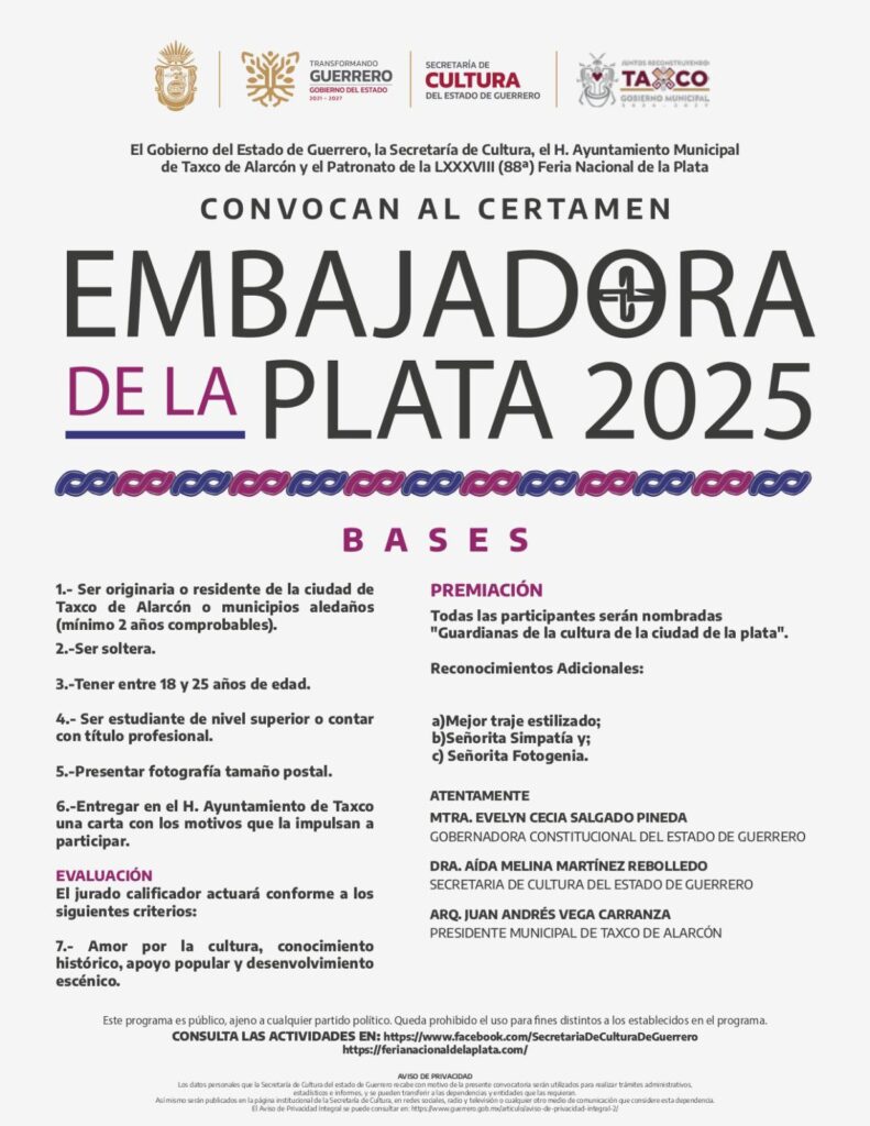 concurso reina plata taxco
