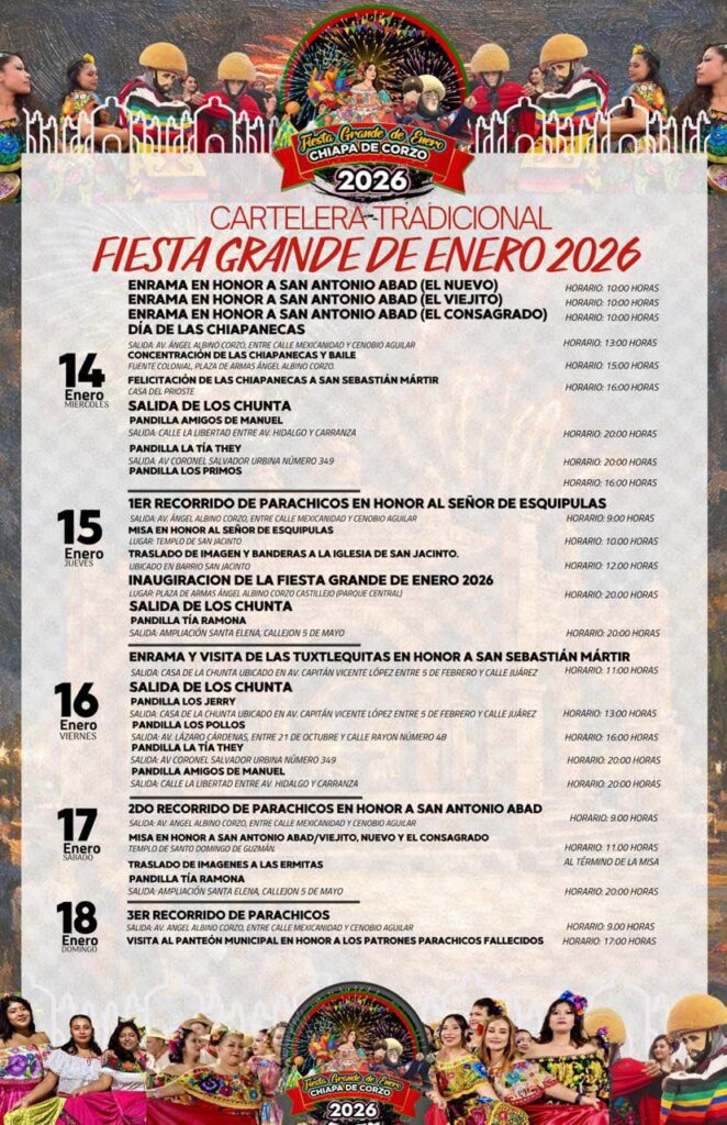 cartelera fista grande de enero 2026
