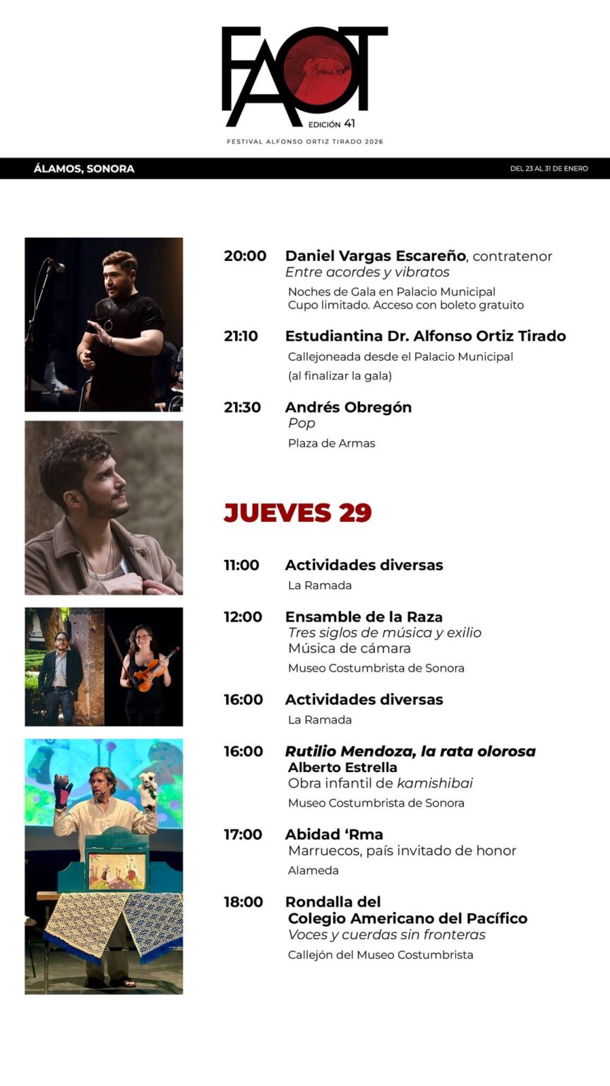 Programa Faot FAOT 2026 Programa Festival Alfonso Ortiz Tirado 2026 - Ferias en México