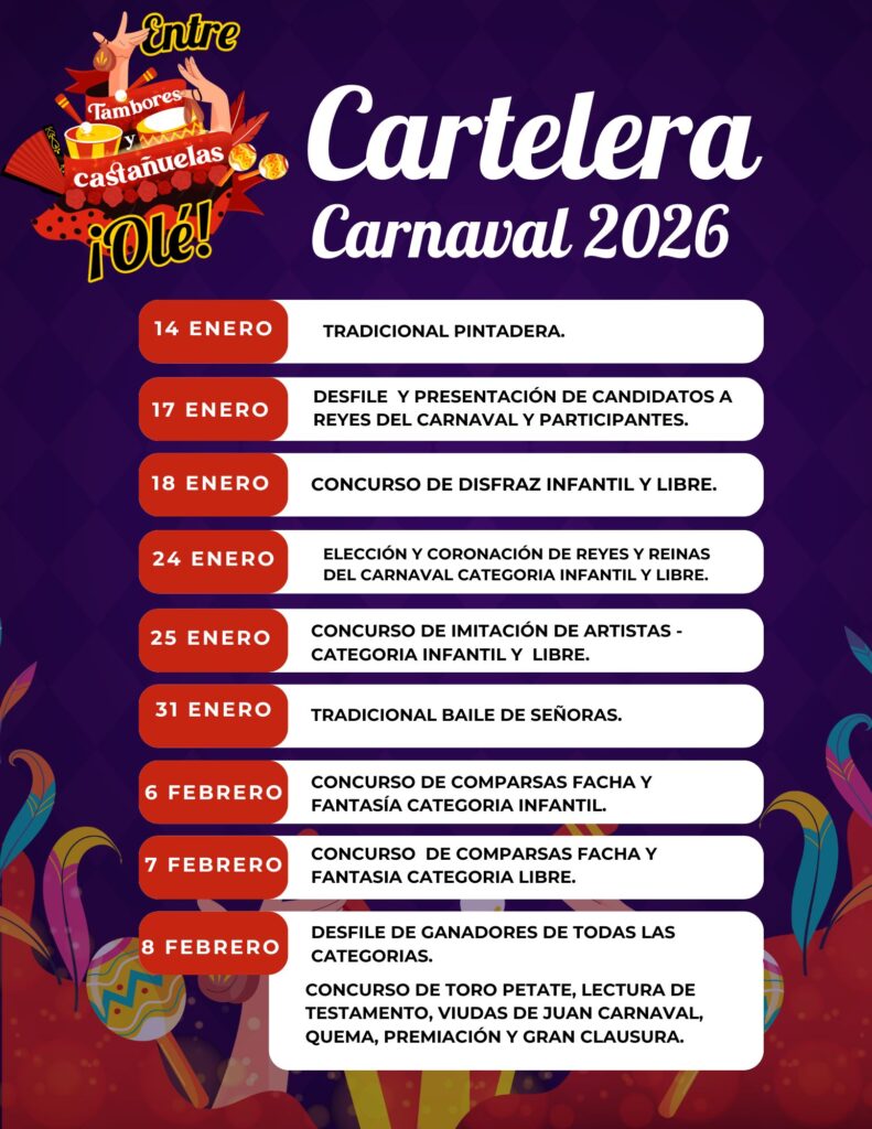cartelera carnaval emiliano zapata tabasco 2026