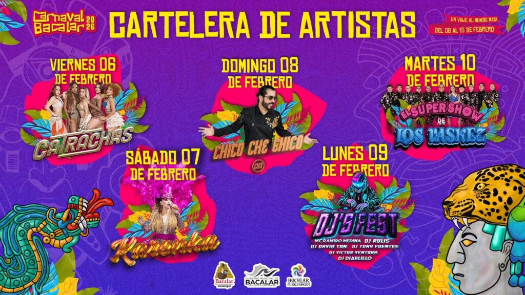 cartelera carnaval bacalar 2026