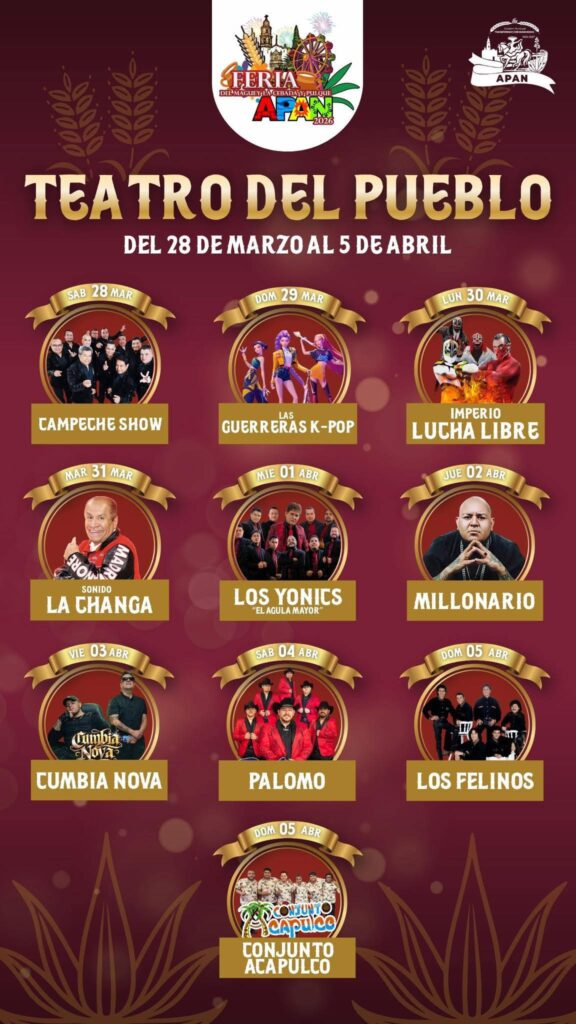 cartelera feria del maguey y la cebada apan 2026