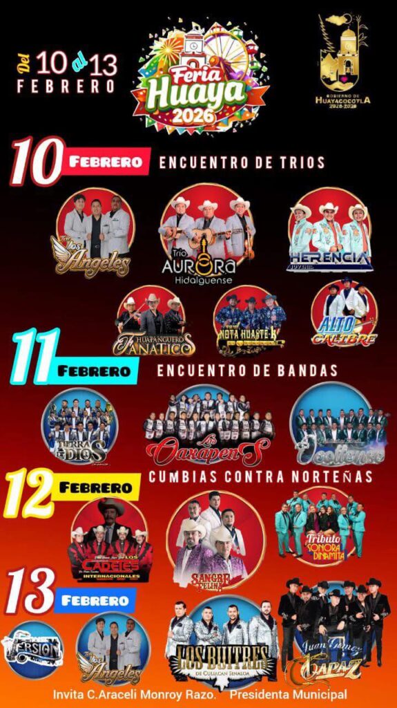 cartelera feria huayacocotla 2026