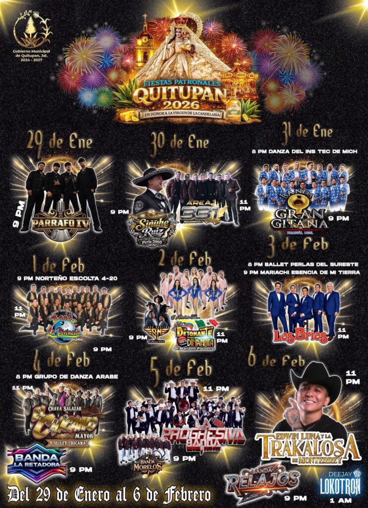 fiestas patronales quitupan 2026