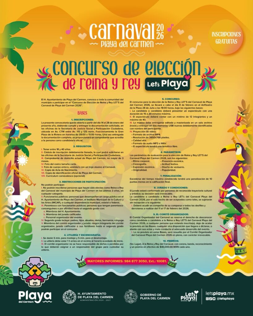 convocatorias carnaval playa del carmne 2026