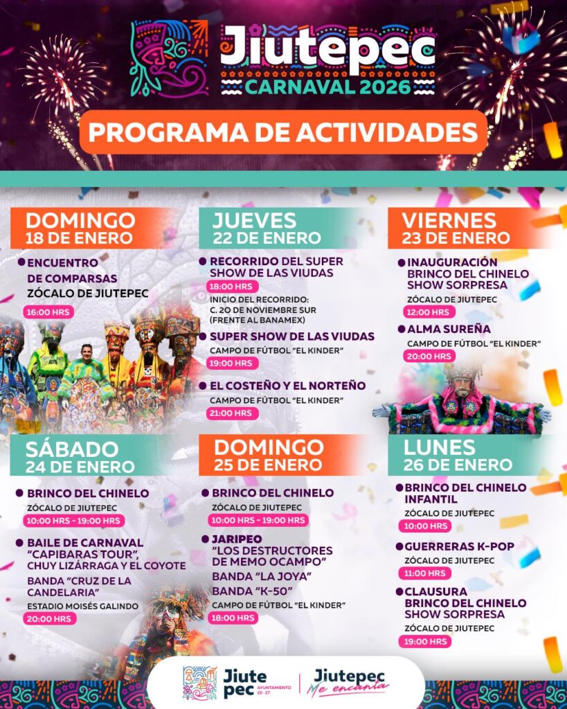 programa completo carnaval jiutepec 2026
