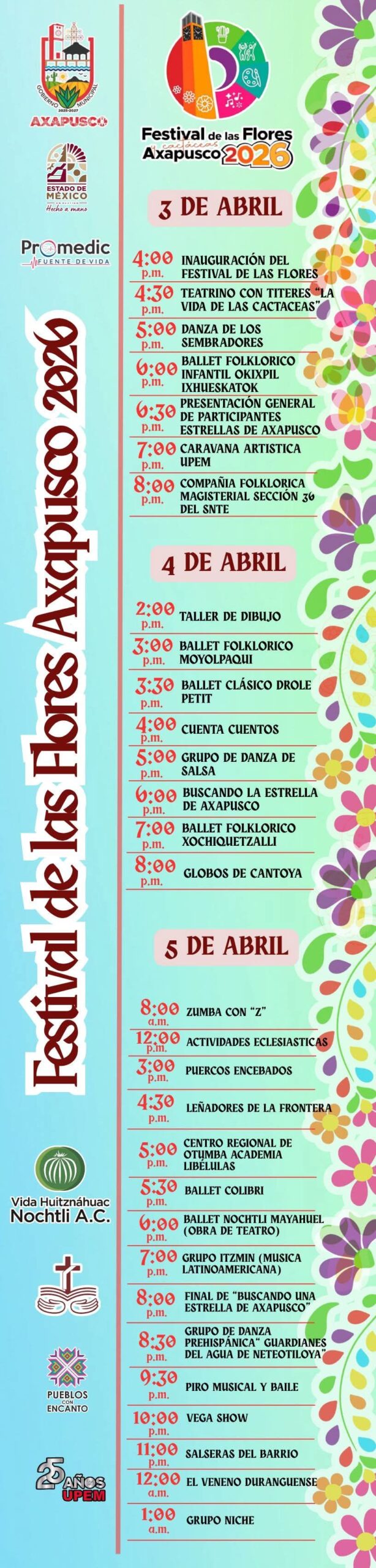 programa festival de las flores axapusco 2026