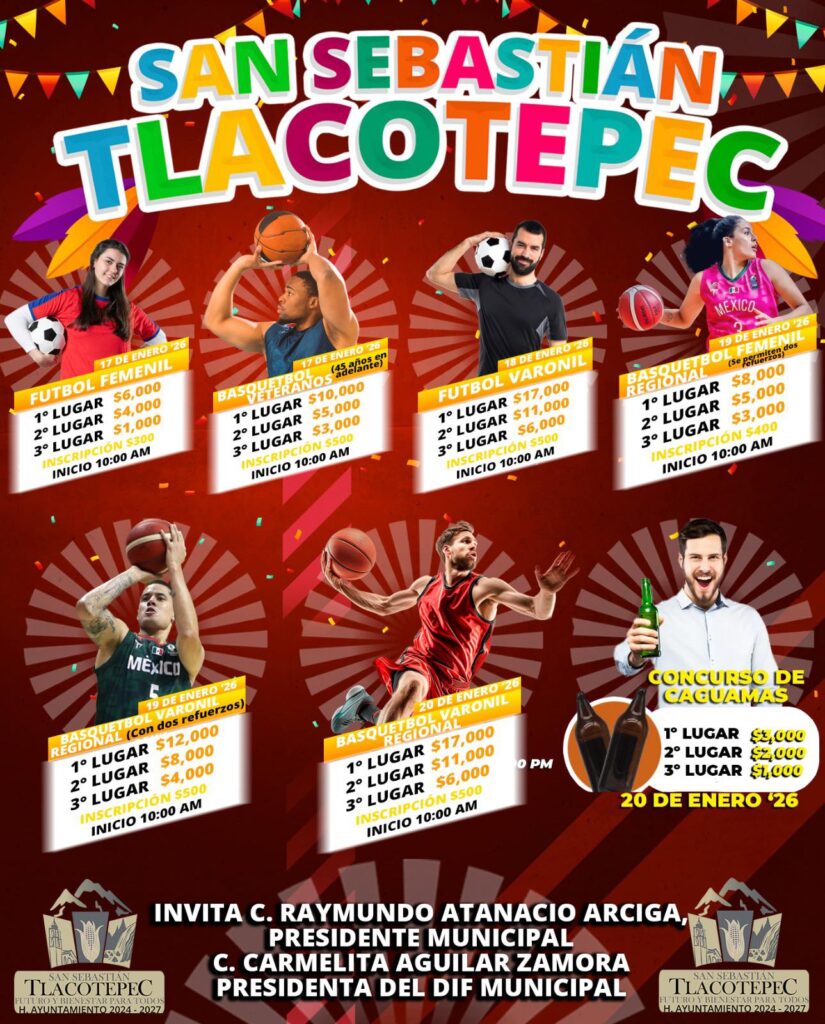 torneos deportivos san sebastian tlacotepec 2026
