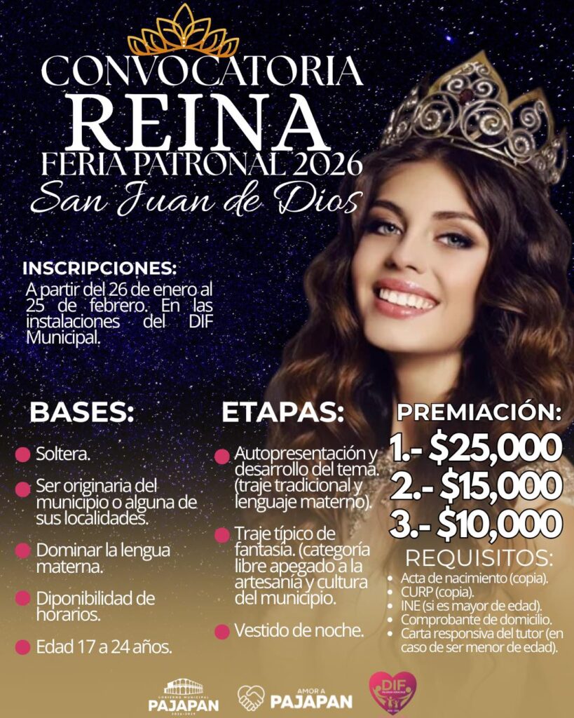 convocatoria reina feria pajapan 2026