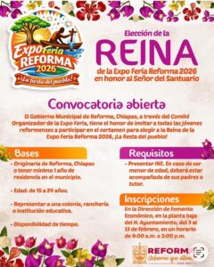convocatoria reina reforma chiapas 2026