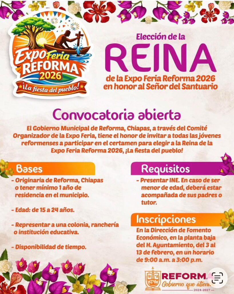 convocatoria reina reforma chiapas 2026