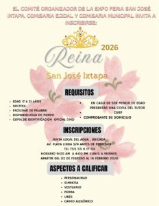 convocatoria reina san jose ixtapa 2026
