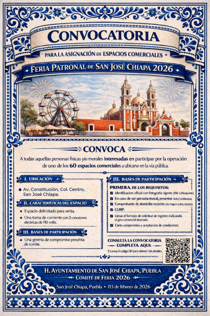 espacios comerciales feria san jose chiapa 2026