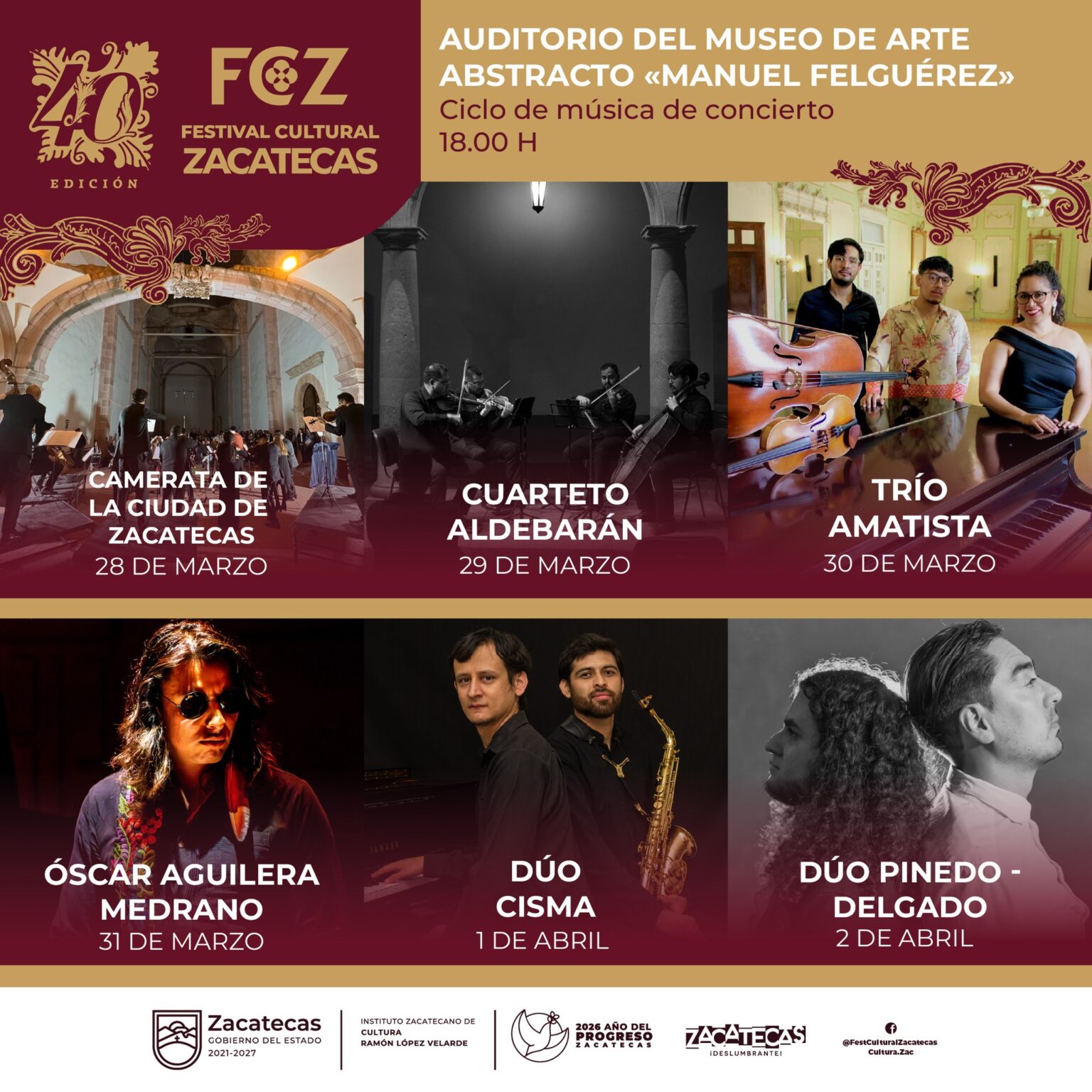 PROGRAMA Festival Cultural Zacatecas 2026 - Ferias en México