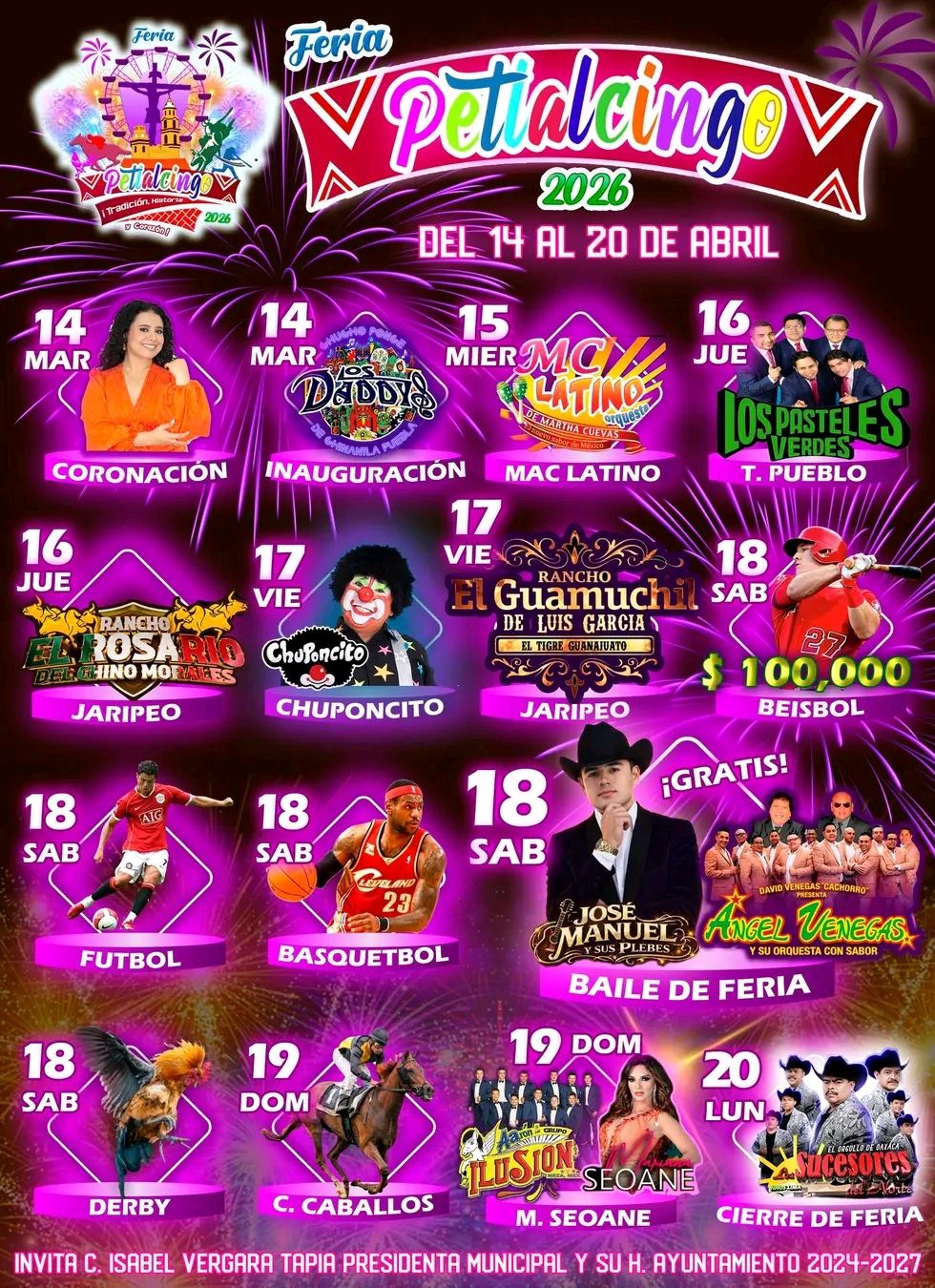 cartelera feria petlalcingo 2026