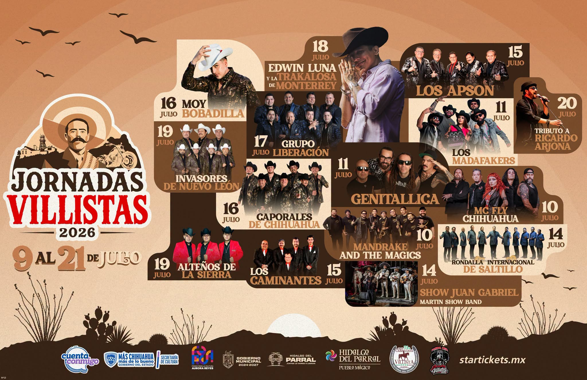 artistas jornadas villistas 2026