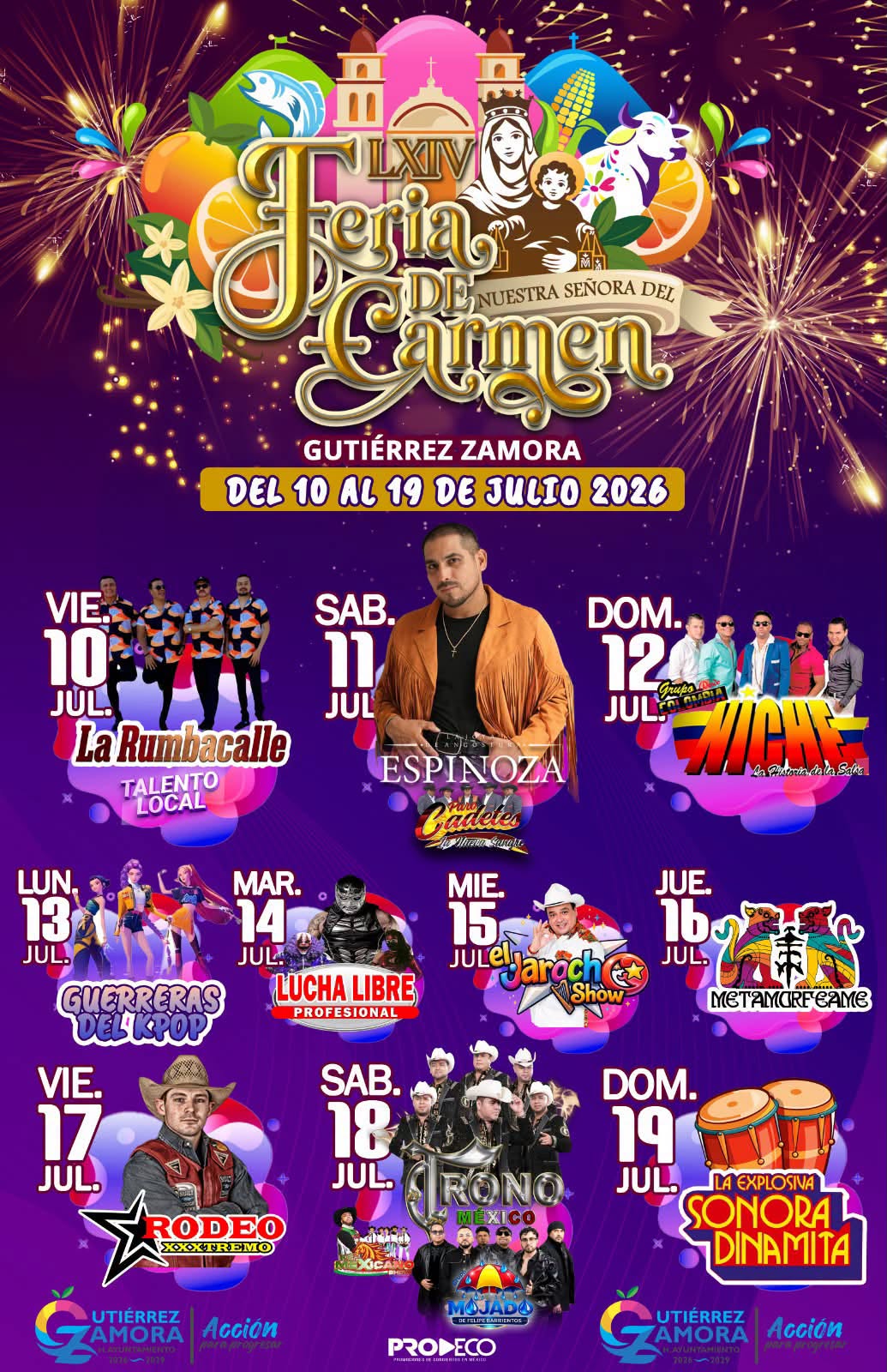 cartelera feria gutiérrez zamora 2026