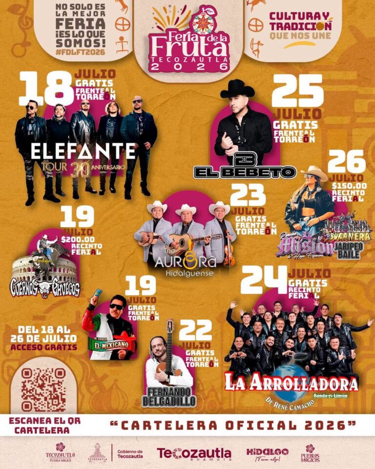 cartelera oficial feria tecozautla 2026