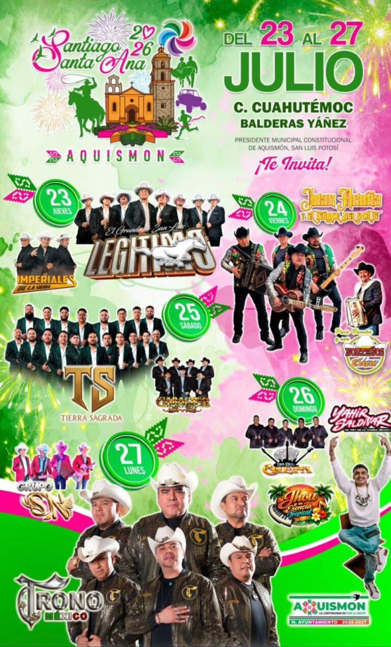 feria santiago y santa ana aquismón 2026