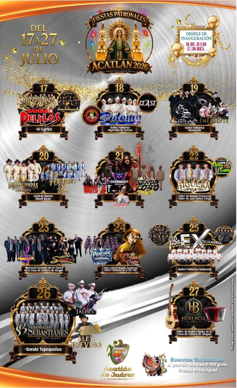 Fiestas Patronales Acatlán de Juárez 2026