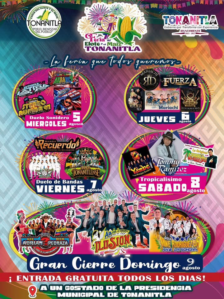cartelera feria del elote tonanitla 2026