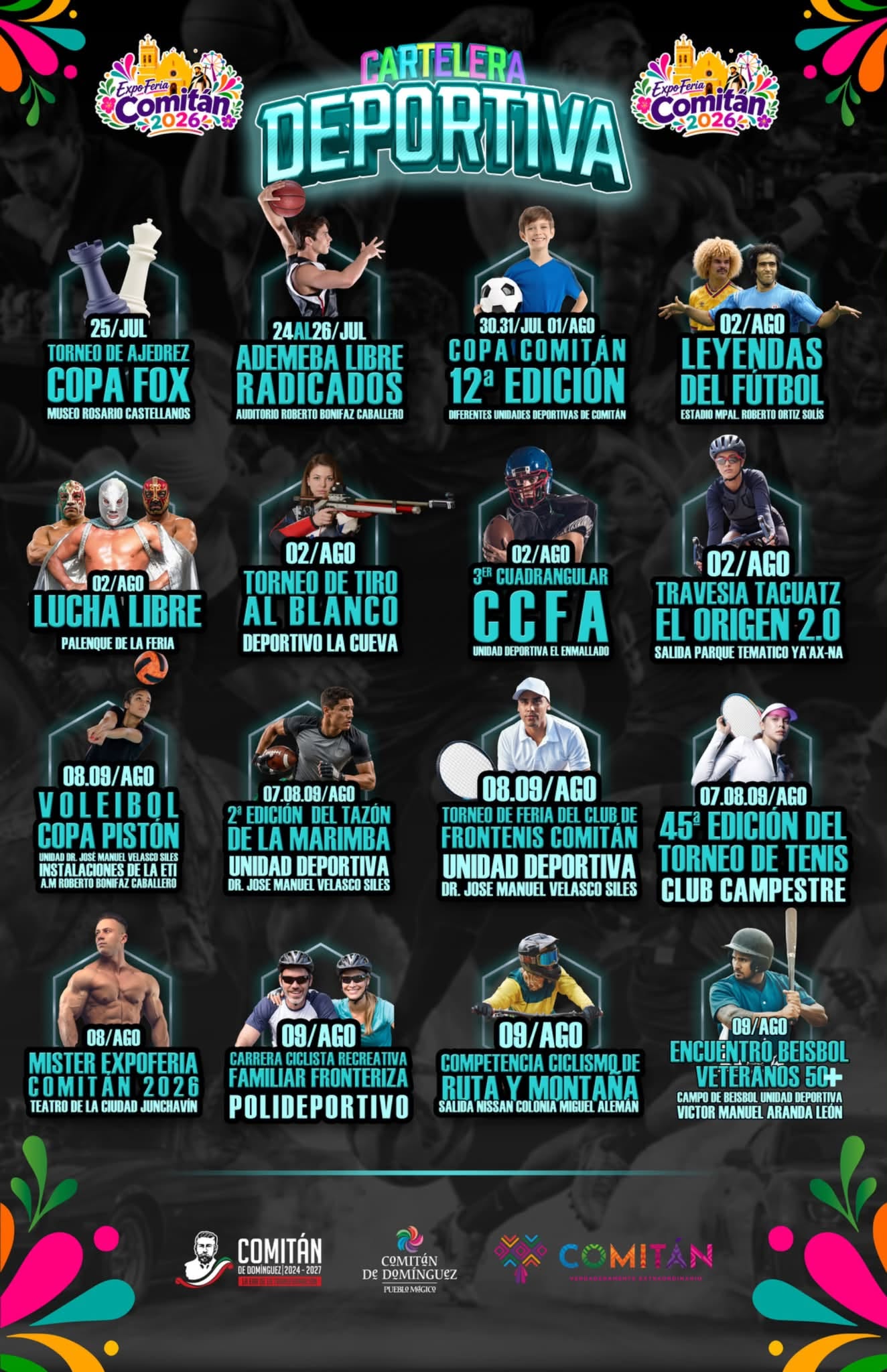 cartelera deportiva feria comitán 2026