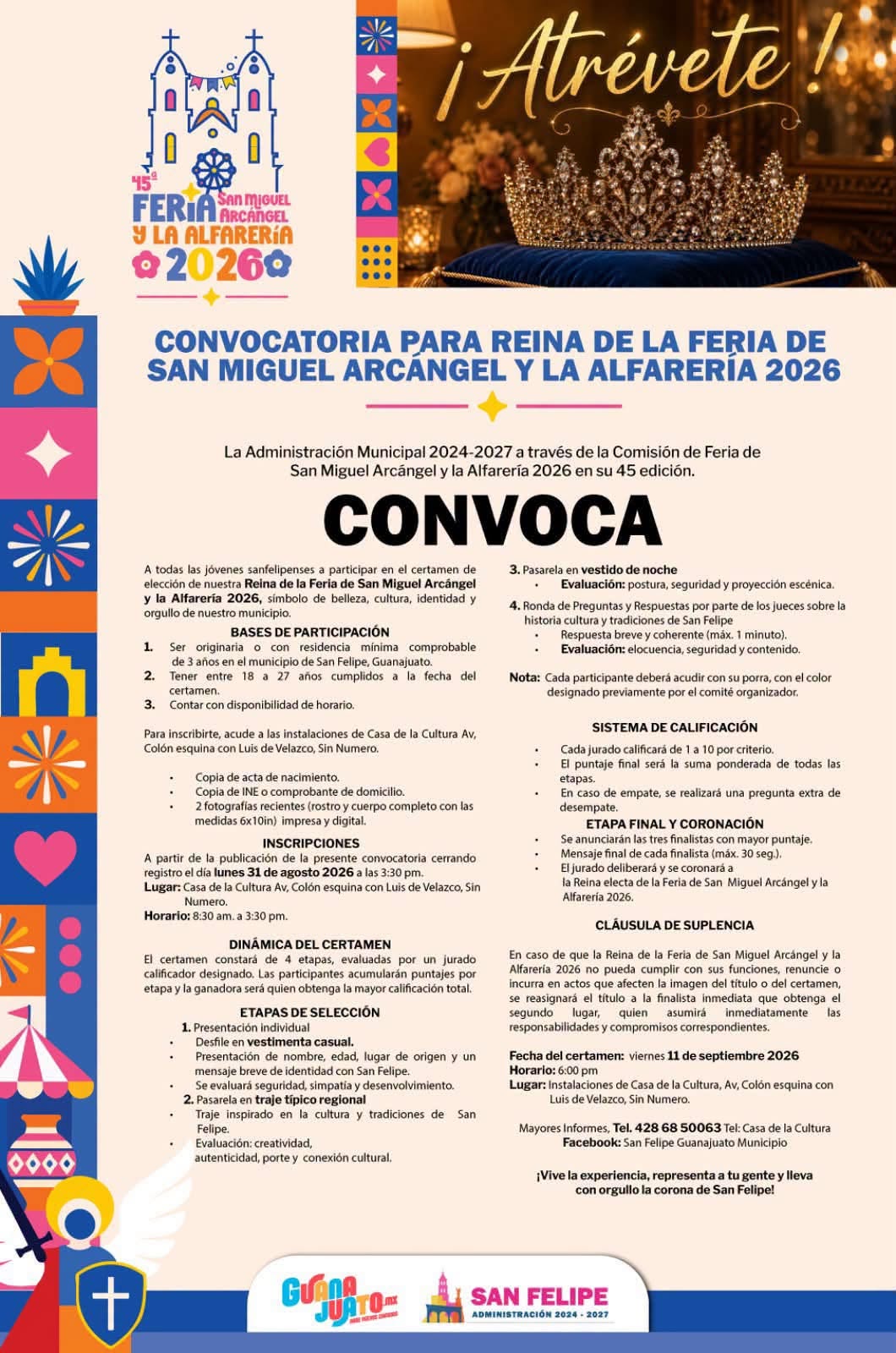convocatoria reina feria san miguel alfarería 2026