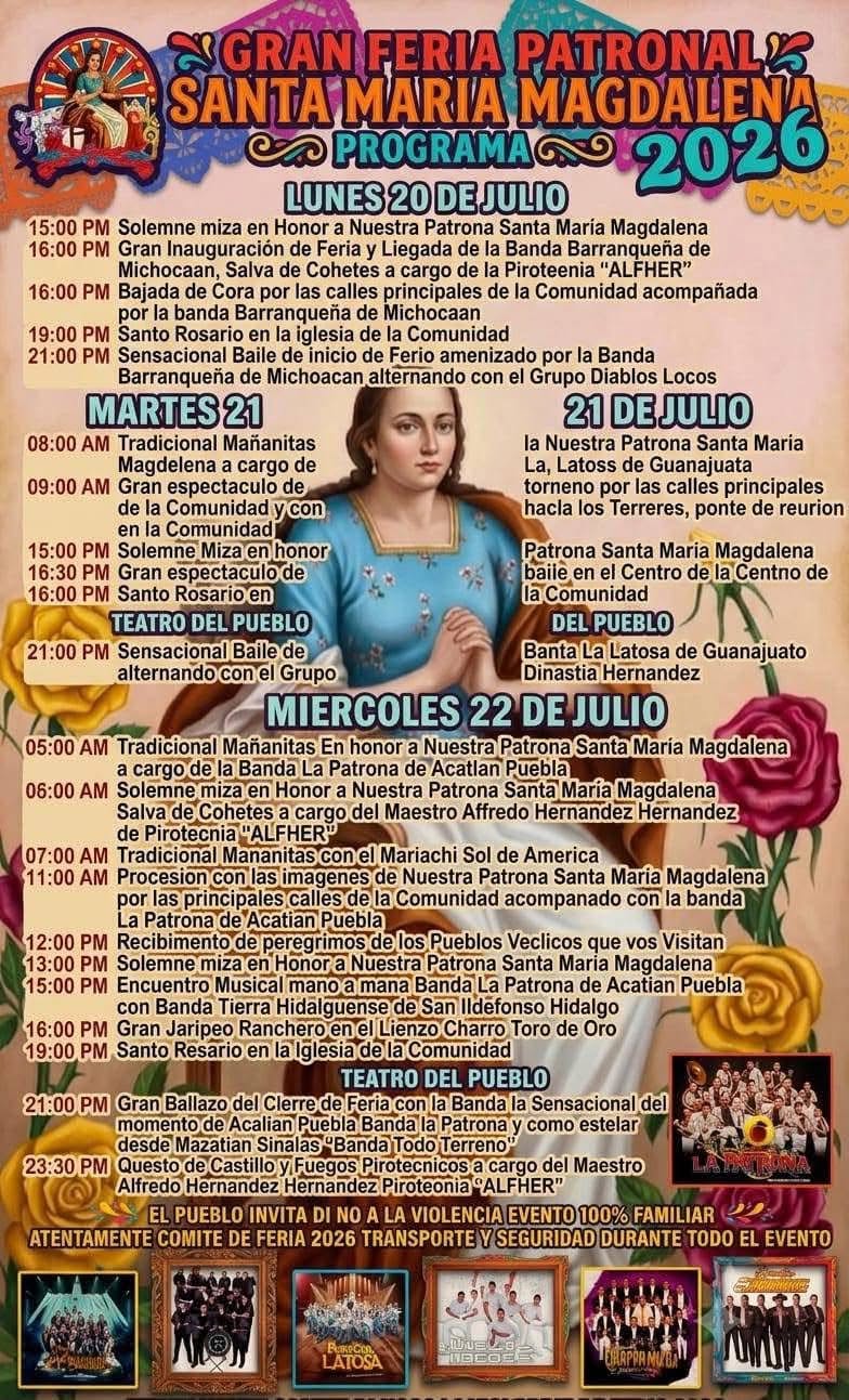 feria santa maría magdalena 2026
