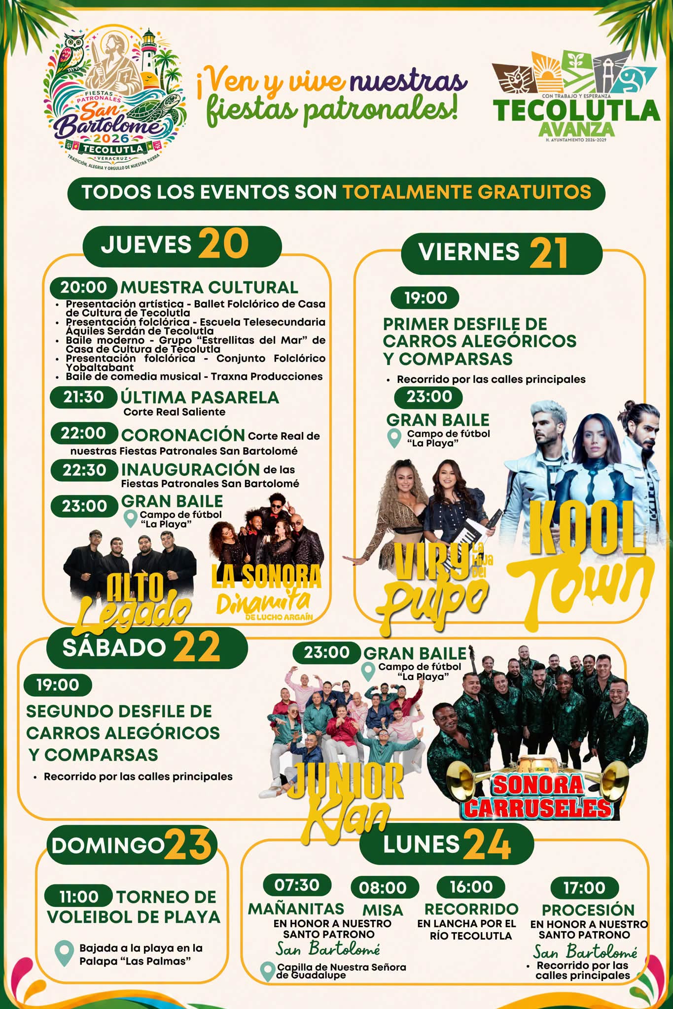 feria tecolutla 2026 programa