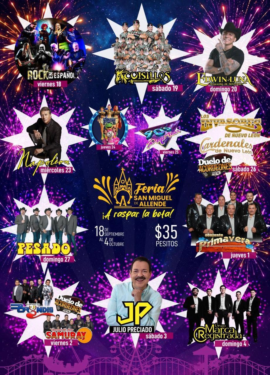 cartelera feria san miguel de allende 2026