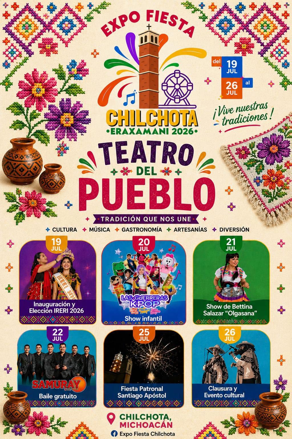 teatro del pueblo fiesta chilchota 2026