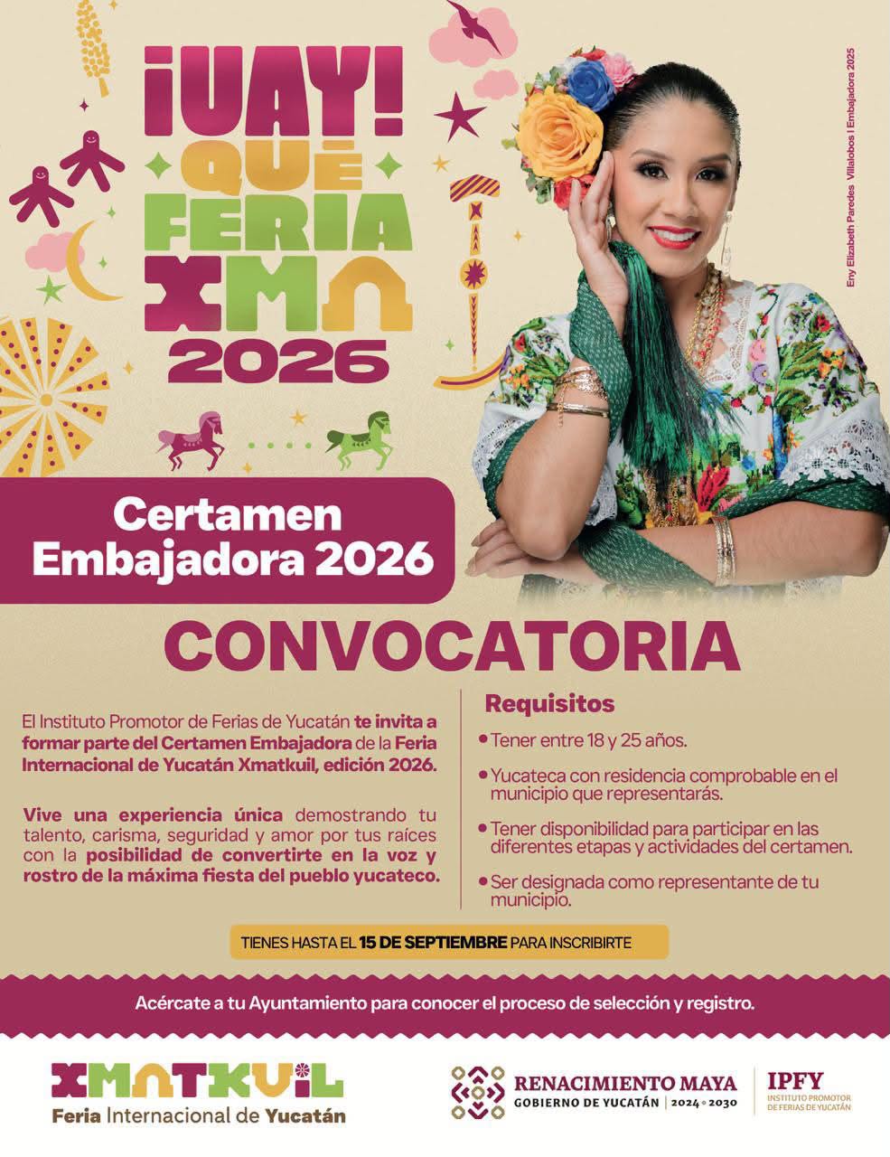 convocatoria certamen embajadora feria yucatán