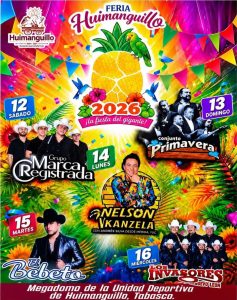 feria huimanguillo 2026 cartelera