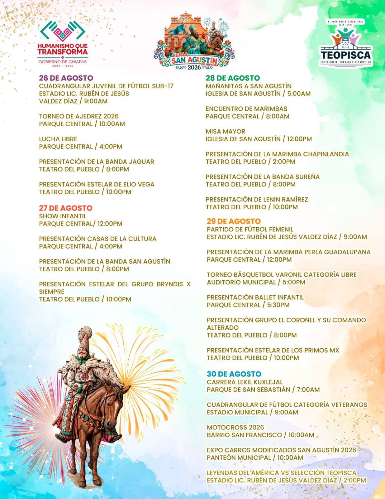programa completo feria teopisca 2026