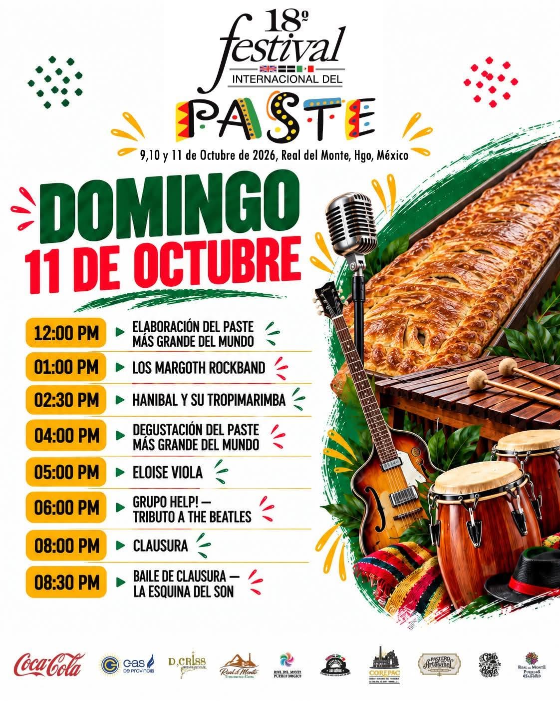 programa festival del paste 2026 11 de octubre