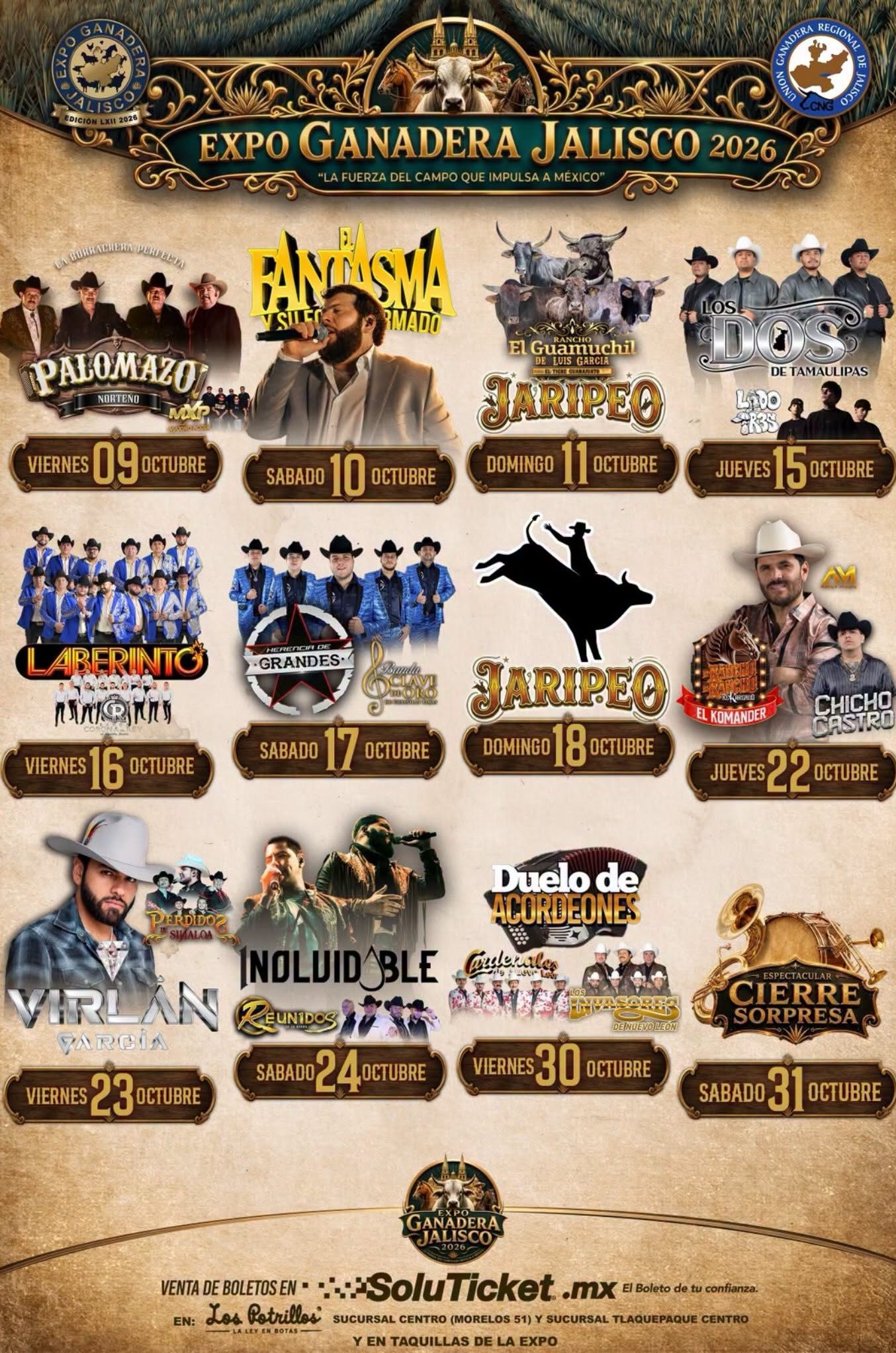 artstas expo ganadera jalisco 2026