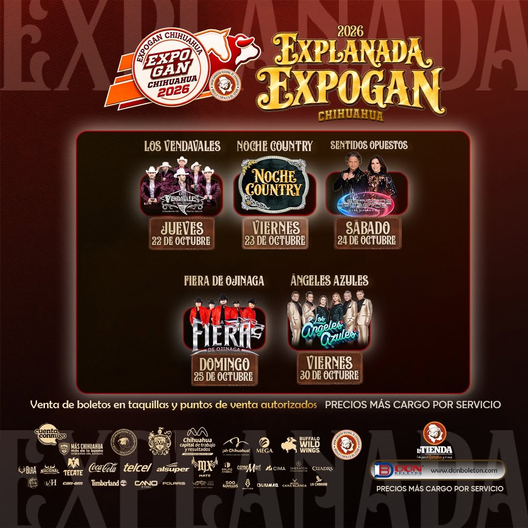 artistas de la explanada expogan chihuahua 2026