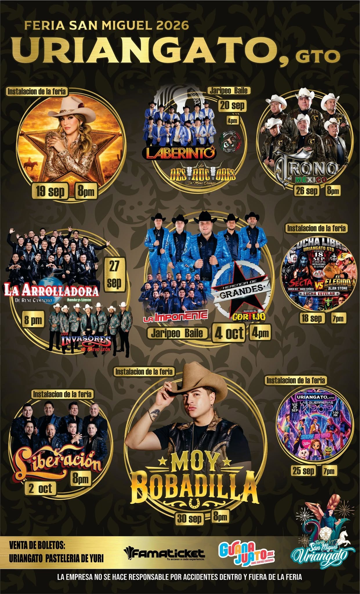 cartelera feria san miguel uriangato 2026