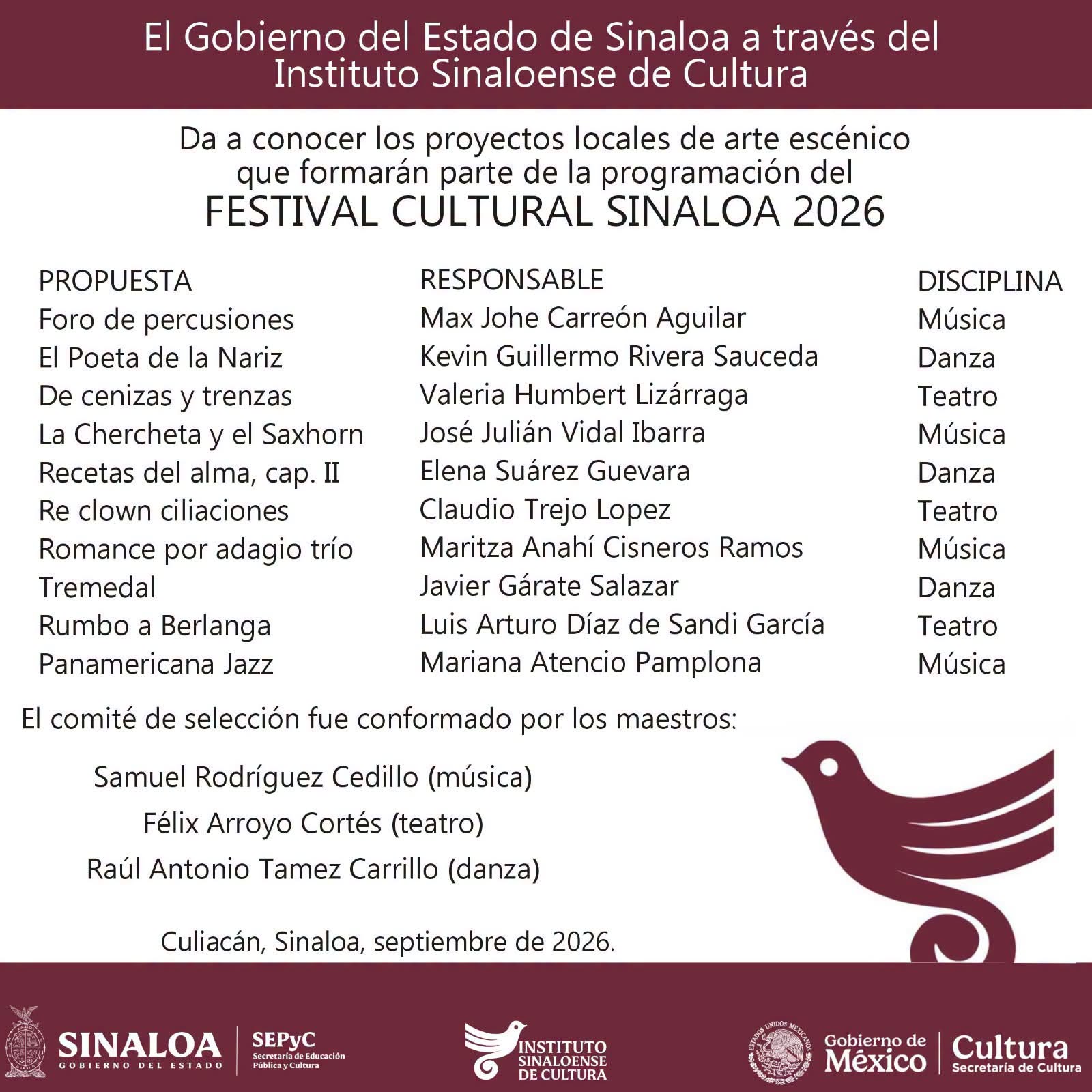 festival cultural sinaloa 2026