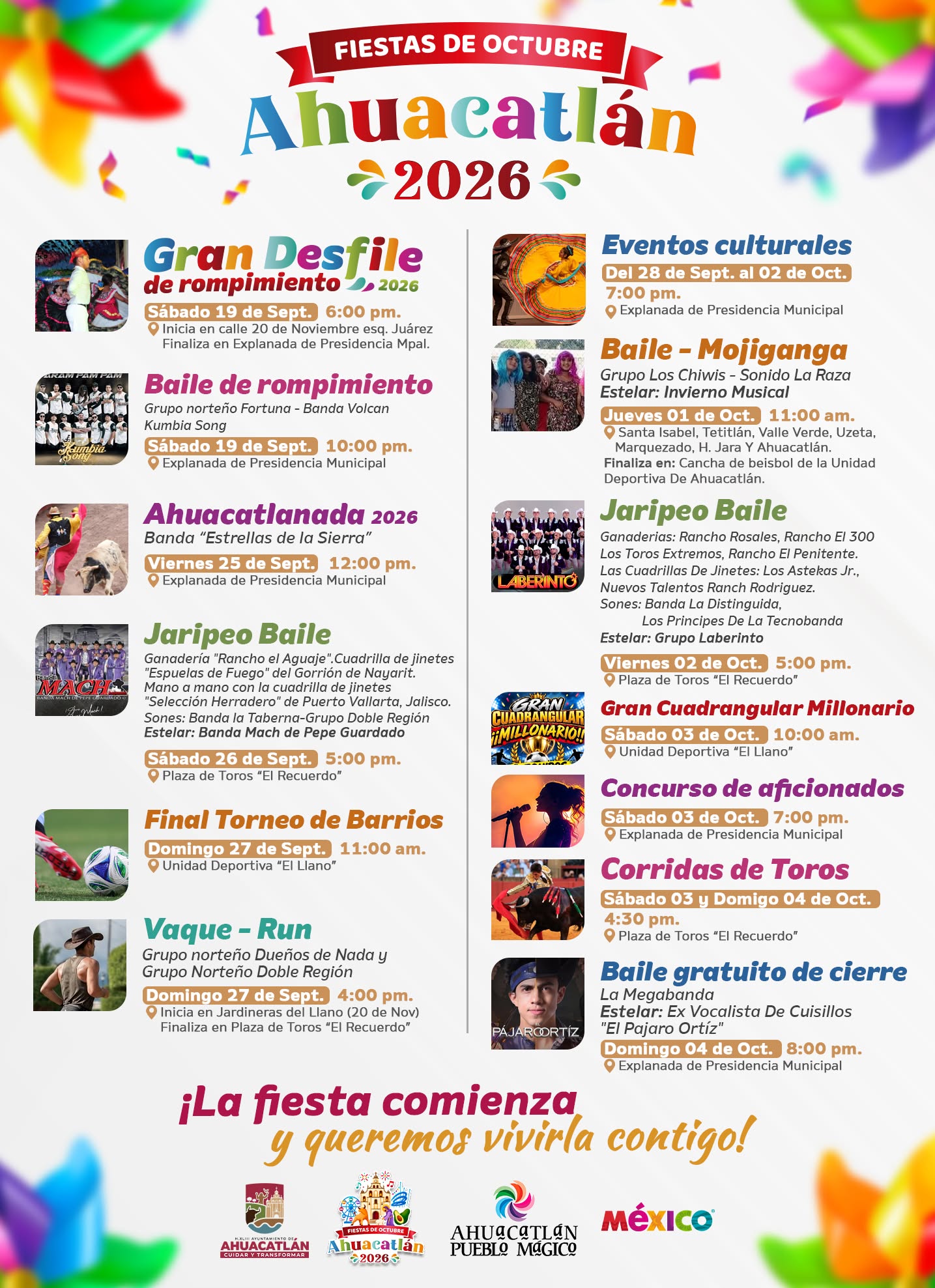 fiestas de octubre ahuacatlán 2026