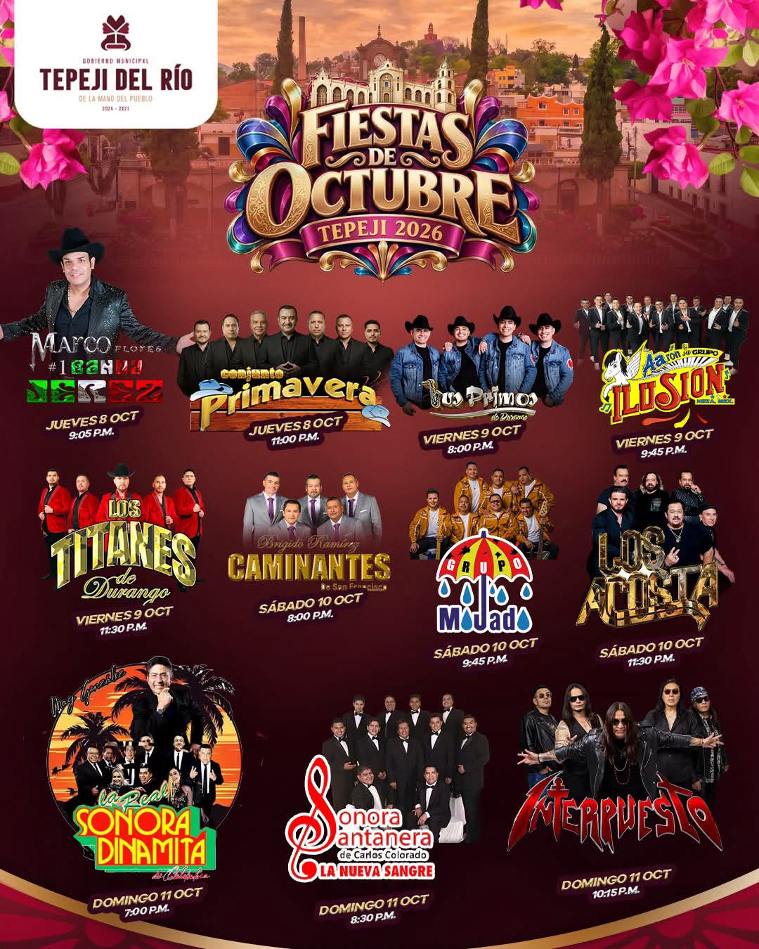 cartelera fiestas de octubre tepeji del río 2026