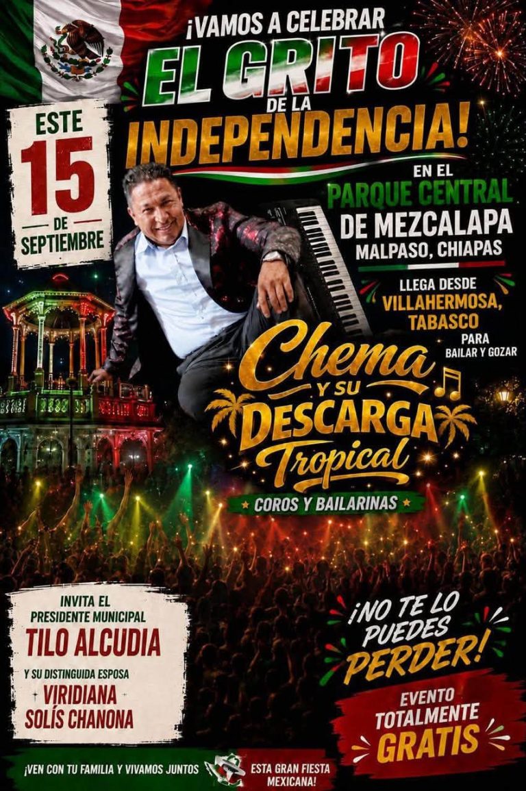 grito de independencia mezcalapa chiapas 2026